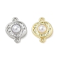 Alloy & Plastic Imitation Pearl Connector Chamrs, Oval Links