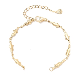 Изготовление браслета-цепочки из латуни, с 304 застежками-карабами из нержавеющей стали для женщин