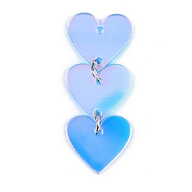 Акриловые большие подвески, сердце прелести, с железной фурнитурой