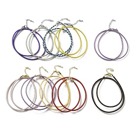 Изготовление плетеных ожерелий из полиэфирного шнура, с латунной фурнитурой , нержавеющая сталь застежками, долговечный, золотые