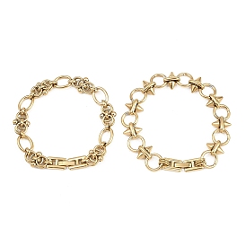 304 женские браслеты-цепочки со звеньями из нержавеющей стали, реальный 18 k позолоченный