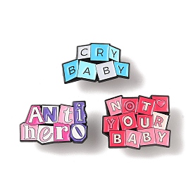 Word Enamel Pins, Alloy Brooches for Backpack Clothes