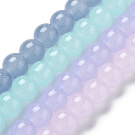 Imitation Jade Glass Round Beads Strands