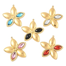 304 подвески из нержавеющей стали, со стразами, , реальный 18 k позолоченный