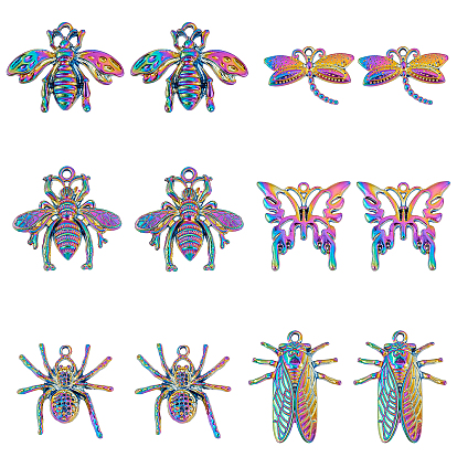 12Pcs 6 Styles Plated Alloy Pendants