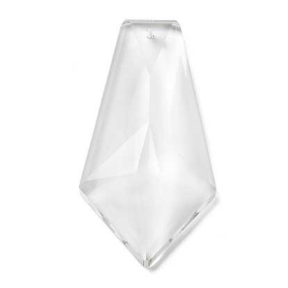 Transparent Glass Big Pendants, Faceted, Pentagon Charms, for Chandelier Crystal Hanging Pendants