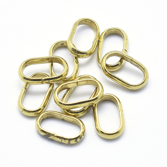 Brass Linking Rings, Oval, Lead Free & Cadmium Free & Nickel Free