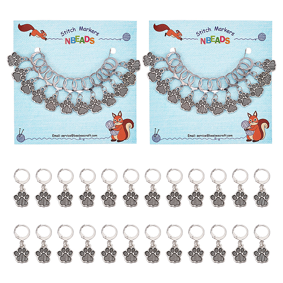 Маркеры петель с замком с принтом в виде лапы из сплава, 304 маркер с застежкой из нержавеющей стали