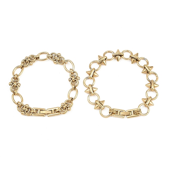 304 женские браслеты-цепочки со звеньями из нержавеющей стали, реальный 18 k позолоченный