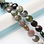 Natural Indian Agate Beads Strands, Faceted, Flat Round