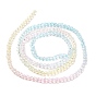 Transparent Gradient Color Glass Beads Strands, Segmented Multi-color Beads, Faceted Round