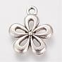 Сплавочные подвески тибетского стиля, цветок, без свинца и без кадмия