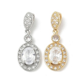 Овальные латунные микро проложить Цирконом подвески