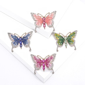 Butterfly Enamel Pin, Alloy Rhinestone Brooch for Backpack Clothes