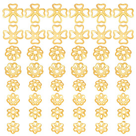 48 шт. 4 стили 925 колпачки для бусин из стерлингового серебра, мульти-лепесток цветка