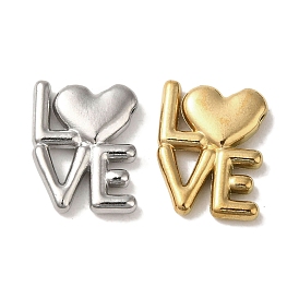 Ion Plating(IP) 304 Stainless Steel Beads, Word Love