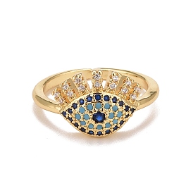 Красочное кольцо-манжета с кубическим цирконием от сглаза, стеллаж для латунных украшений для женщин, без кадмия и без свинца