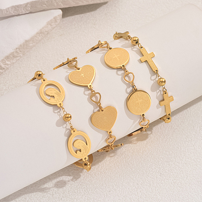 Религия 201 браслеты из нержавеющей стали для женщин, золотые
