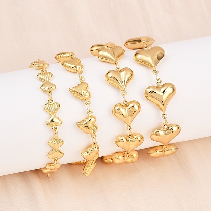 304 Браслеты-цепочки из нержавеющей стали в форме сердца для подарка на День святого Валентина