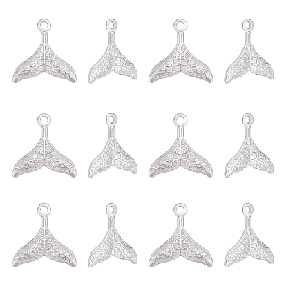 304 Stainless Steel Pendants, Textured, Fishtail