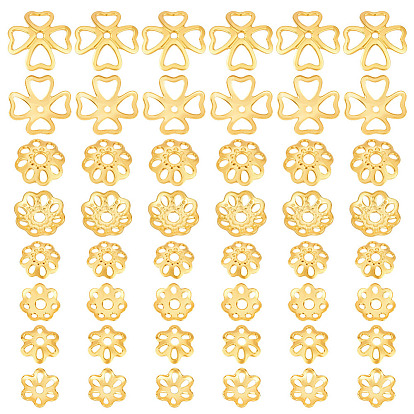 48 шт. 4 стили 925 колпачки для бусин из стерлингового серебра, мульти-лепесток цветка