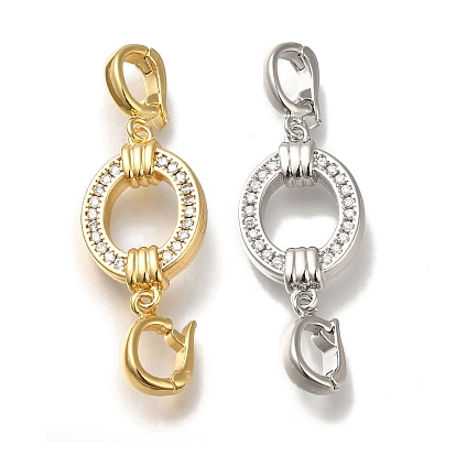 Латунное микропейв, прозрачный кубический цирконий, складные застежки, без кадмия, без никеля и без свинца, кольцо