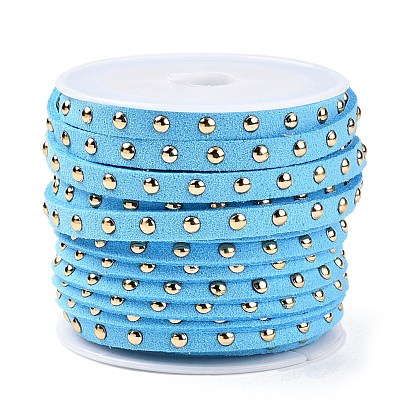 Шнуры из искусственной замши, с заклепкой из золотого тона, для панк-рок ювелирных изделий