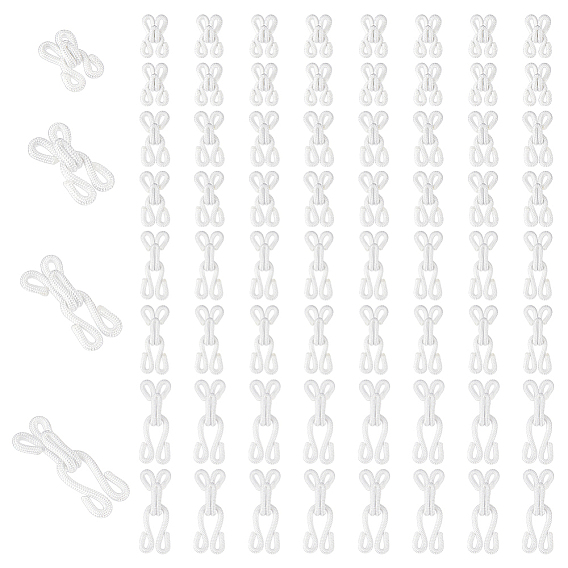 120Bgas 4 Styles Nylon & Iron Hook and Eye, Collar, Dress, Trouser Buckle Hooks Eyes
