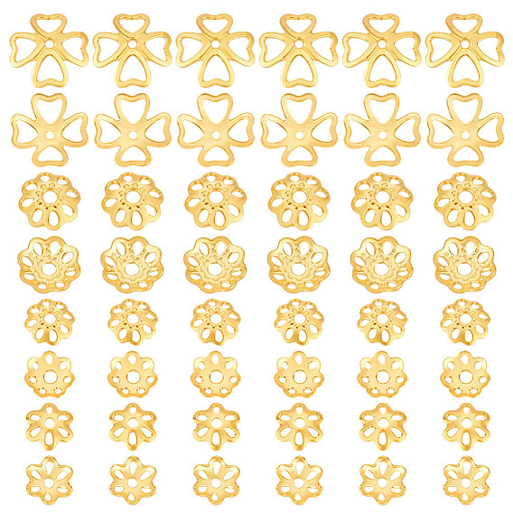 48 шт. 4 стили 925 колпачки для бусин из стерлингового серебра, мульти-лепесток цветка