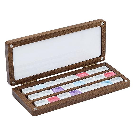 Деревянный магнитный ящик с откидной крышкой, многофункциональные палитры, принадлежности для рисования, прямоугольные