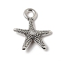 Colgantes de la aleación de estilo tibetano, dijes de estrella de mar texturizados