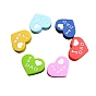 Father's Day Silicone Focal Beads, Mother's Day Beads, Heart with Word