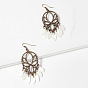 Handmade 3D Flower Tassel Shell Petal Pendant Earrings for Women's Fashion Jewelry