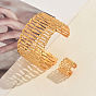 Elegant Alloy Hollow Cuff Bangle & Ring Set, Open Cuff Jewelry for Women