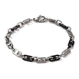 304 Stainless Steel Mariner Link Chain Bracelets, with 201 Stainless Steeel Findings, Stainless Steel Color