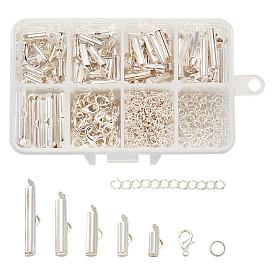 Diy ювелирная фурнитура, с латунными вставками на торцевых застежках, застежки из когтей омара из цинкового сплава и железные цепи удлинителя