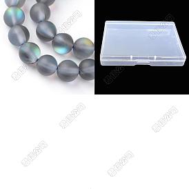 Glasperlen, holographische Perlen, gefärbt, matt, Runde