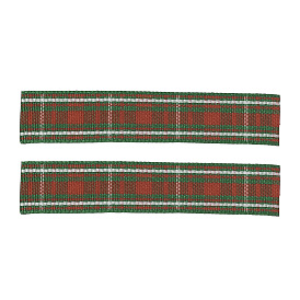 Polyester Grosgrain Ribbons, with Grid Pattern