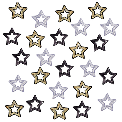 30 шт. 3 стили полиэстер и блестки нашивки, блестящие аппликации, аксессуары для костюма, звезда