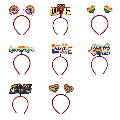 Pride Rainbow Plastic & Non-woven Fabrics Hair Band, Hair Accessories for Women Girl