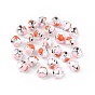 Platinum Plated Acrylic Enamel Beads, with ABS Imitation Pearl Beads, Nuggets