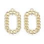 Rack Plating Alloy Pendants, Cadmium Free & Lead Free, Chain Style, Oval