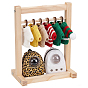 1sac en bois portant à vêtements de poupée, pour les accessoires de meubles de maison de poupée, avec des cintres miniatures en bois pour vêtements de poupée