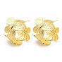 Rack Plating Brass Stud Earrings, Long-Lasting Plated, Lead Free & Cadmium Free, Flower