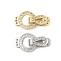 Латунное микропейв, прозрачный кубический цирконий, складные застежки, стойки покрытие, долговечный, без кадмия и без свинца, плоско-круглые