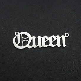 201 Stainless Steel Links, Old English, Queen, Laser Cut