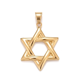 Ion Plating(IP) 304 Stainless Steel Pendants, Star of david