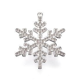 304 Stainless Steel Pendant Rhinestone Settings, Snowflake