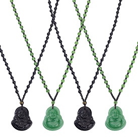 4 шт. 2 цветные стеклянные подвески в виде Будды