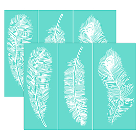 Самоклеящийся трафарет для шелкографии, для росписи по дереву, ткань футболки украшения diy, бирюзовые